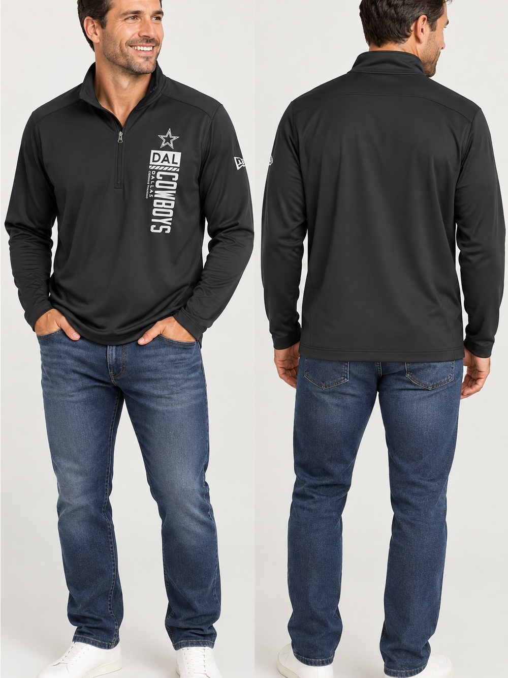NFL Men's Black Dallas Cowboys Quarter-Zip Pullover